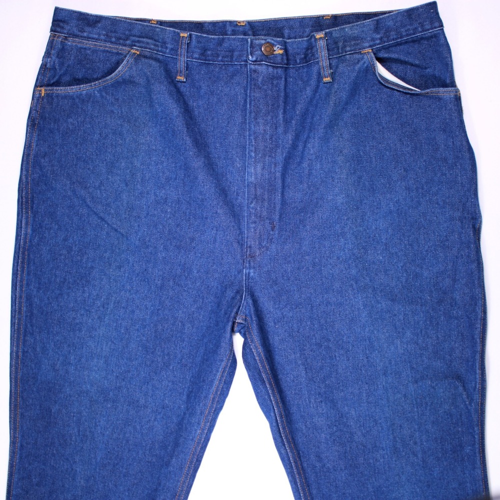 Vintage 70s-80s Wrangler Brand Jeans‎ Mens 44 Blue Regular Classic-41.5x24.5 - Picture 6 of 16